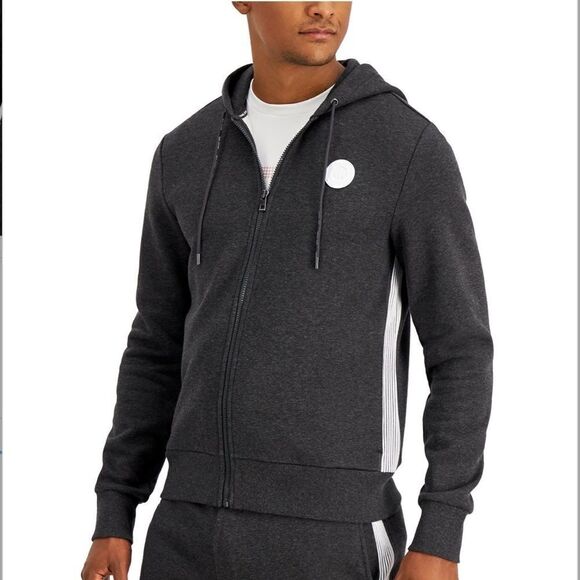 Michael Kors Men's Classic-Fit Taped BLACK Hoodie S - Picture 1 of 6